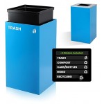  29 Gallon Blue Recycle Bin Recycle Trash Can