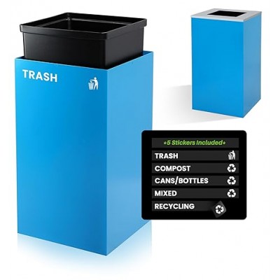  29 Gallon Blue Recycle Bin Recycle Trash Can